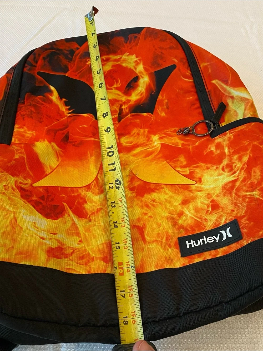 Hurley Flame Graphic Backpack - Red, Orange, Black
